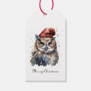 Christmas Owl, customisable Gift Tags