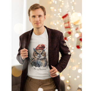 Christmas Owl, customisable T-Shirt