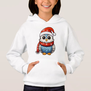 Christmas Owl – Festive Hoodie for Kids and Teens