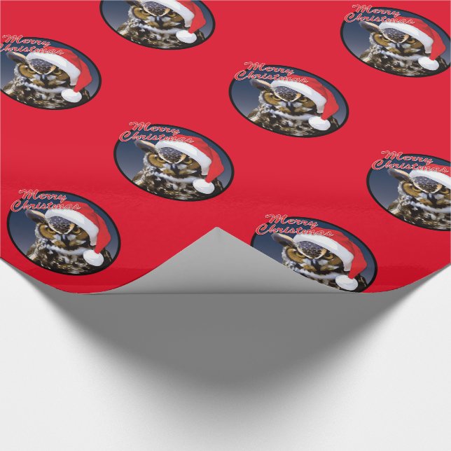 Christmas Owl - Glossy Wrapping Paper, 30" x 6' Paper (Corner)