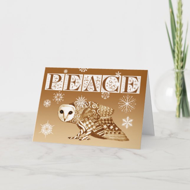 Christmas Owl Greeting Card (Front)