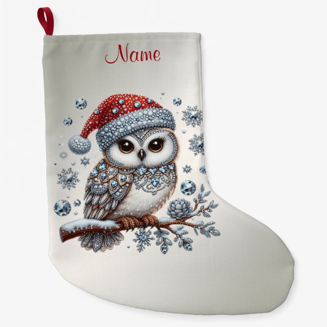 Christmas Owl Holiday Stocking (Front)