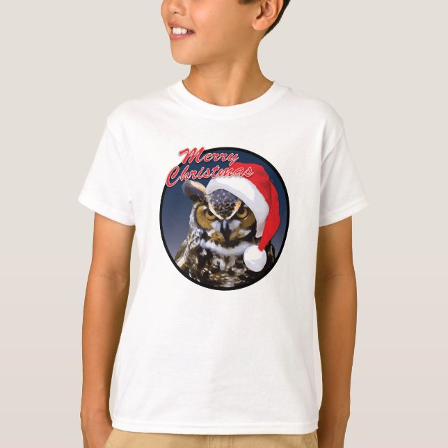 Christmas Owl - Kids' Basic Hanes T-Shirt (Front)