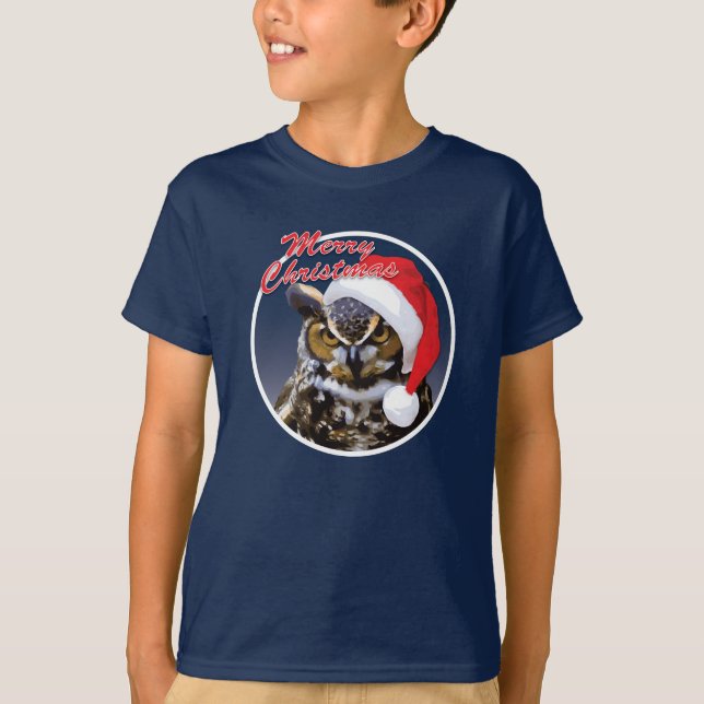 Christmas Owl - Kids' Basic Hanes T-Shirt (Front)