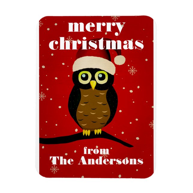 Christmas Owl Magnet (Vertical)