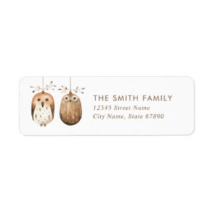Christmas Owl Ornaments Return Address Labels