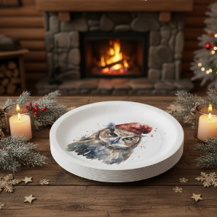 Christmas Owl Paper Plate