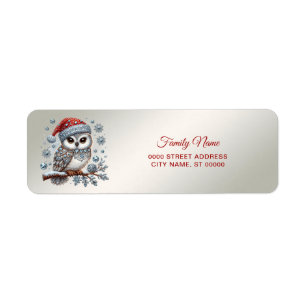 Christmas Owl Return Address Label