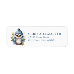 Christmas Owl Return Address Labels