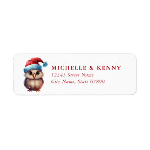 Christmas Owl Return Address Labels