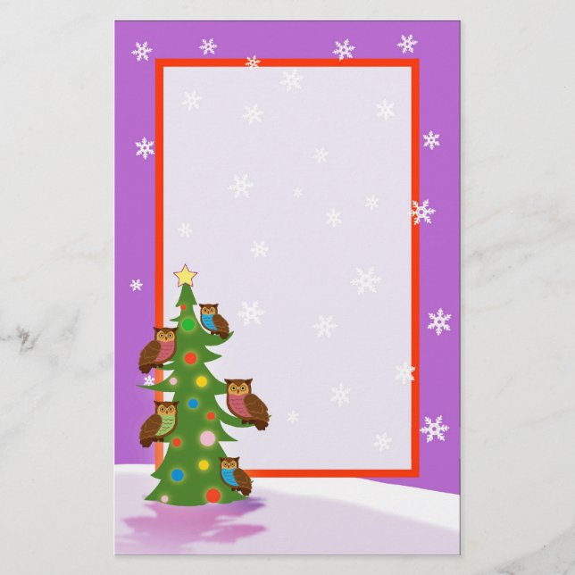 Christmas owl stationery (Front)