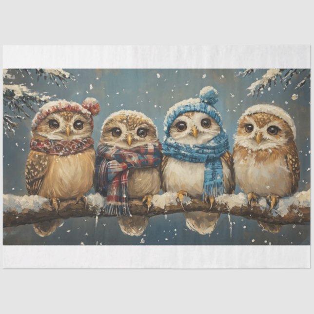 Christmas Owl Tissue Paper (Front)