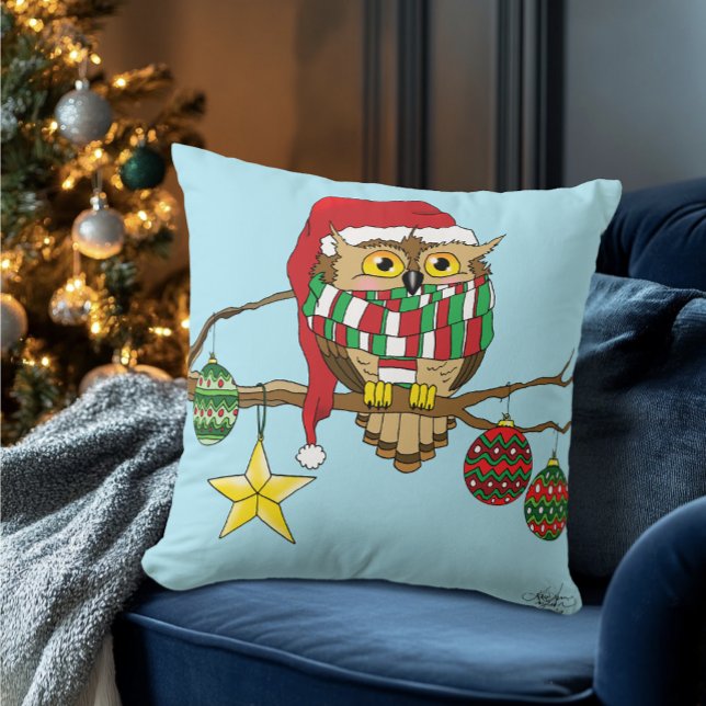 Christmas Owl Tree Ornaments Cushion (Creator Uploaded)