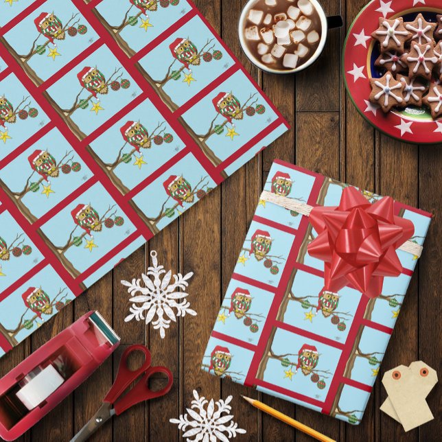 Christmas Owl Tree Ornaments  Wrapping Paper (Creator Uploaded)