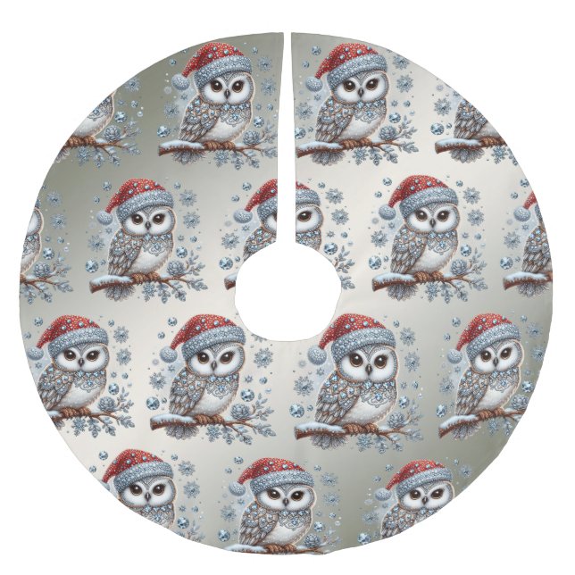 Christmas Owl Tree Skirt (Front)