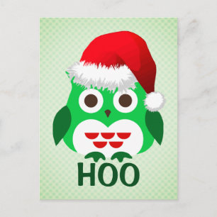 Christmas Owl Trend Hoo Holiday Postcard