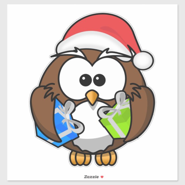Christmas Owl Wearing Santa Hat-15840 (Sheet)