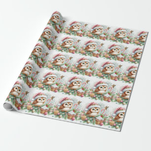 Christmas Owl Wrapping Paper
