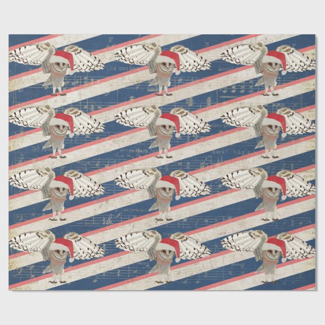 CHRISTMAS OWL Wrapping Paper (Flat)