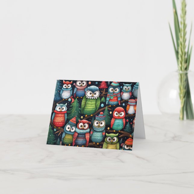 Christmas Owls Card (Front)