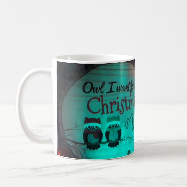 Christmas Owls Coffee Mug (Left)