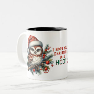 Christmas Owls I Hope Your Christmas Is A HOOT Two-Tone Coffee Mug