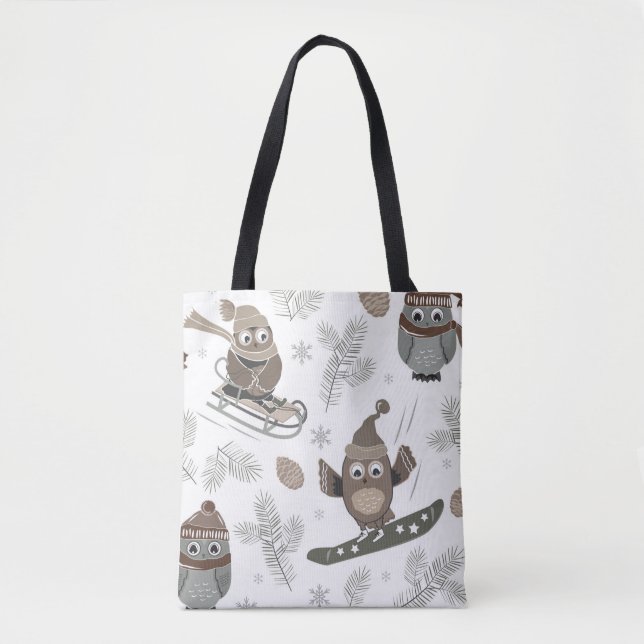 Christmas Owls Tote Bag (Front)