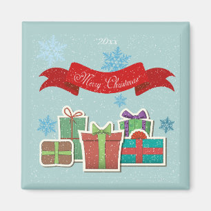 Christmas Packages with Merry Christmas Magnet