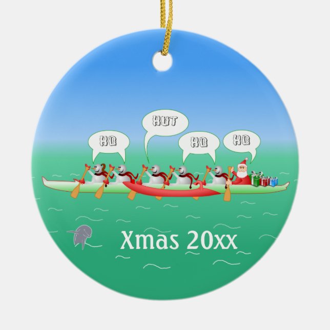 Christmas Paddle Ceramic Tree Decoration (Front)