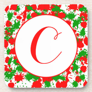 Christmas Paint Splatter Coaster