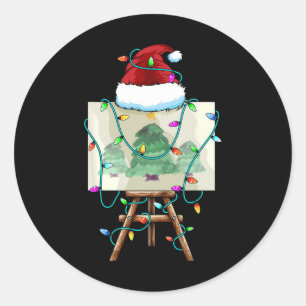 Christmas Painter Design Santa Xmas Paint Artist Classic Round Sticker