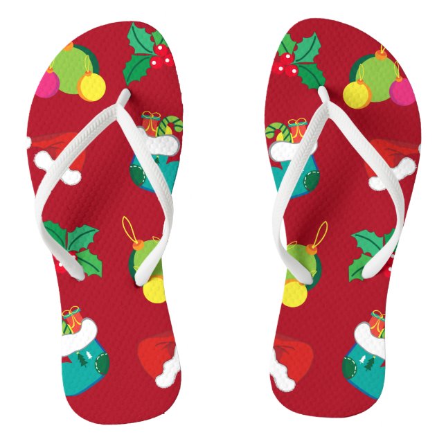 Christmas Pair of Flip Flops (Footbed)