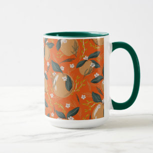 Christmas pairs and flowers pattern mug