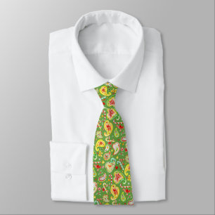 Christmas paisley candy bow watercolor pattern tie