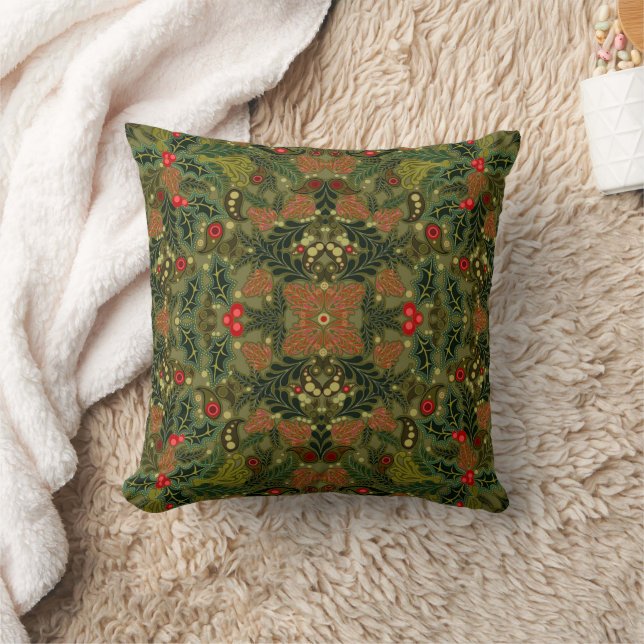Christmas Paisley Colourful Cushion (Blanket)