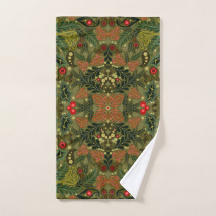 Christmas Paisley Colourful Hand Towel