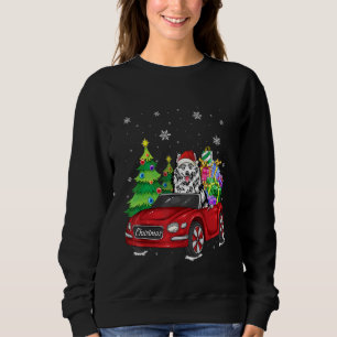 Christmas Pajama American Eskimo Dog And Red Truck Sweatshirt
