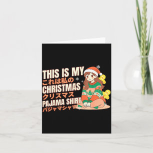 Christmas Pajama Anime Girl Japanese Manga Otaku  Card