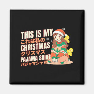 Christmas Pajama Anime Girl Japanese Manga Otaku  Magnet