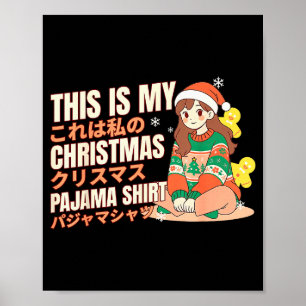 Christmas Pajama Anime Girl Japanese Manga Otaku Poster