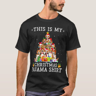 Christmas Pajama Beagle Tree Dog Dog T-Shirt