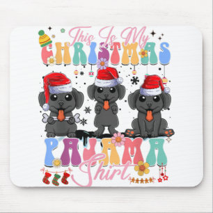 Christmas Pajama Black Labrador Santa Funny Matchi Mouse Pad