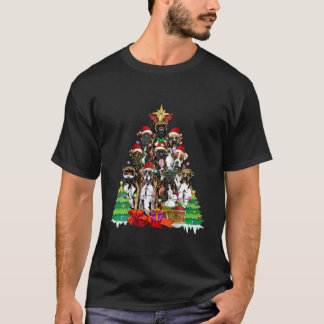 Christmas Pajama Boxer Tree Dog Xmas For Dog Dad D T-Shirt