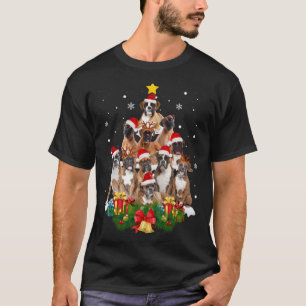 Christmas Pajama Boxer Tree Xmas Gifts Dog Dad Mum T-Shirt