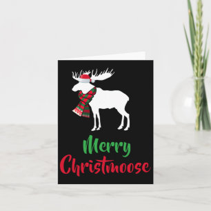 Christmas Pajama - Christmas Moose Santa Hat Card