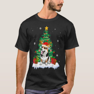 Christmas Pajama Corgi Tree Xmas Dog Dad Mum T-Shirt