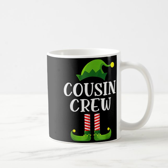 Christmas Pajama Cousin Crew Funny Elf Matching Pa Coffee Mug (Right)