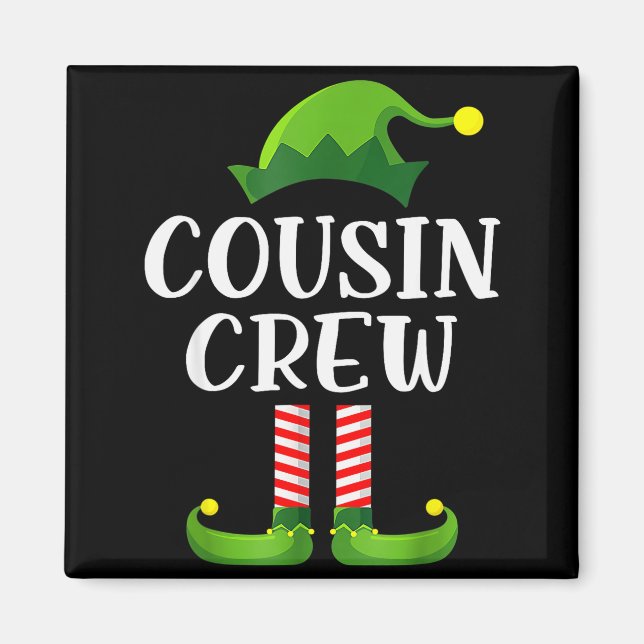 Christmas Pajama Cousin Crew Funny Elf Matching Pa Magnet (Front)