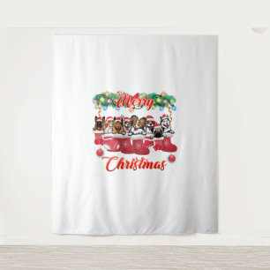 Christmas Pajama Cute Dogs Dog Lover Christmas Tapestry