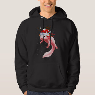 Christmas Pajama Dabbing Axolotl Santa Hat Reindee Hoodie